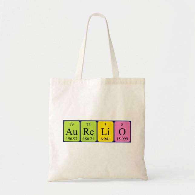Aurelio periodic table name tote bag (Front)