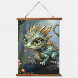 Auren – Little Emerald Forest Dragon Hanging Tapestry