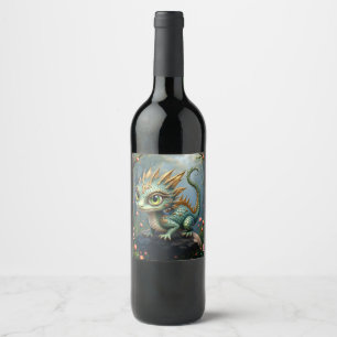 Auren – Little Emerald Forest Dragon Wine Label