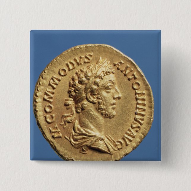 Aureus  bust of Commodus 15 Cm Square Badge (Front)
