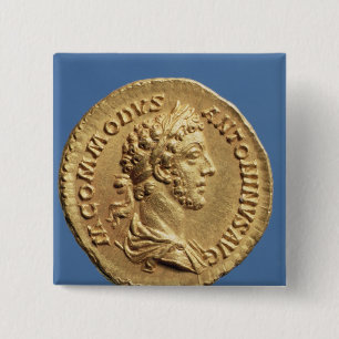 Aureus bust of Commodus 15 Cm Square Badge