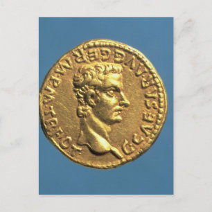 Aureus  of Caligula  bareheaded Postcard