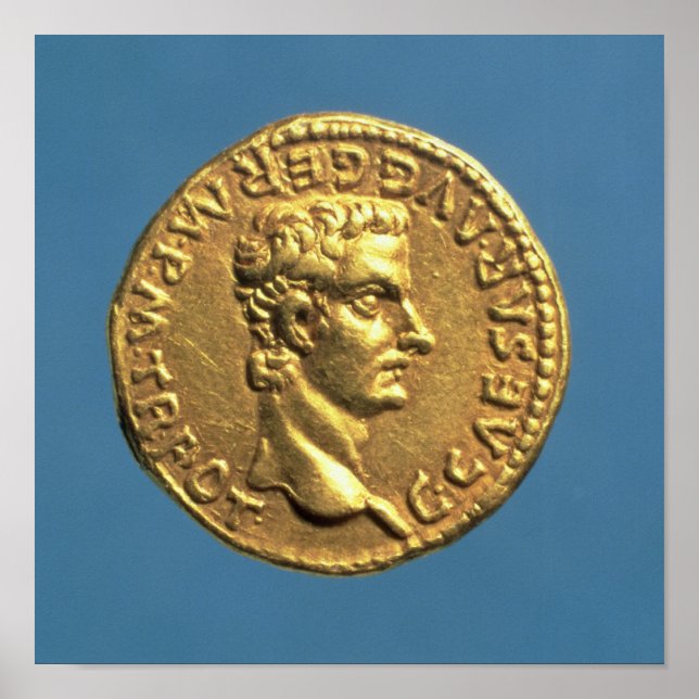 Aureus  of Caligula  bareheaded Poster (Front)