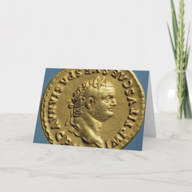 Aureus  of Nero  wearing a laurel wreath Holiday Card (Front)