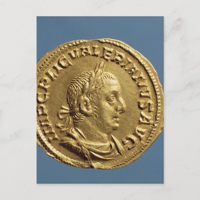 Aureus  of Valerian I Postcard (Front)