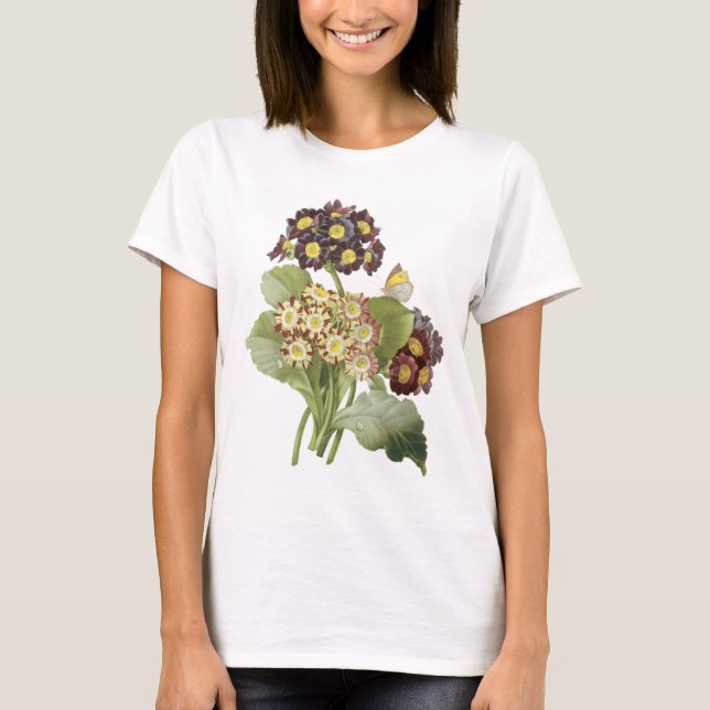 auricula(Primula auricula) by Redouté T-Shirt (Front)