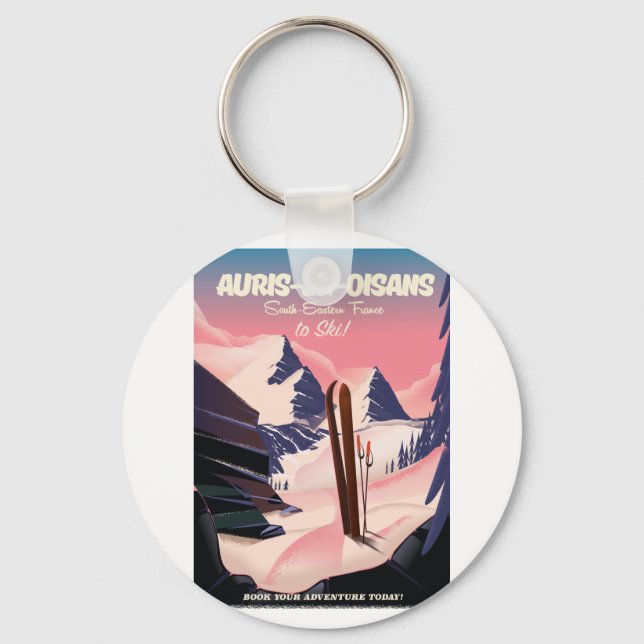 AURIS-EN-OISANS France ski poster Key Ring (Front)