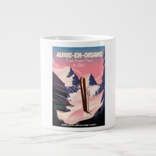 AURIS-EN-OISANS France ski poster Large Coffee Mug