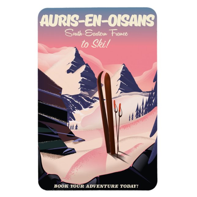 AURIS-EN-OISANS France ski poster Magnet (Vertical)