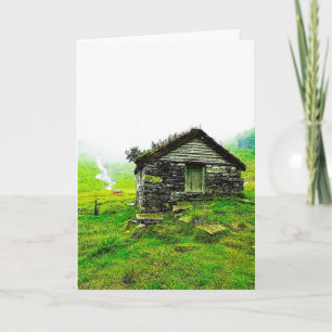 Aurland, Norway Old Cottage House Invitation