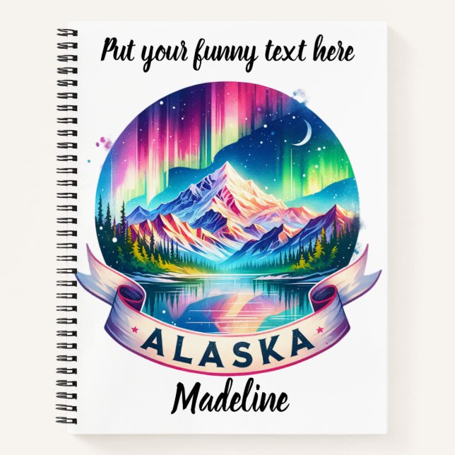 Aurora above stunning Alaskan peaks Notebook (Front)
