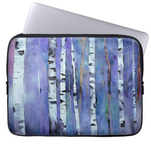 Aurora Among the Birch Laptop Sleeve