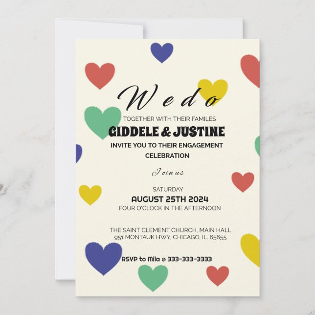 Aurora Amore Love's Radiant Dance in Golden Hues Invitation (Front)