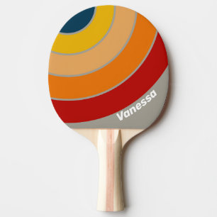 Aurora Arcade Circle Stripe with Name Ping Pong Paddle
