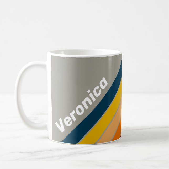 Aurora Arcade Striped with Name Coffee Mug (Left)