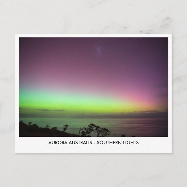 Aurora Australis - Southern Lights Night Sky Postcard (Front)