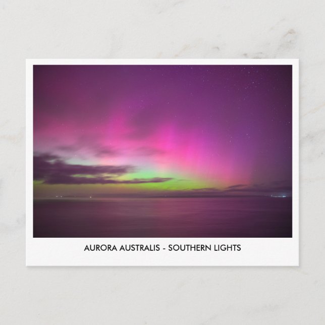 Aurora Australis - Southern Lights Night Sky Postcard (Front)