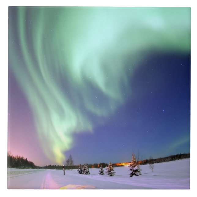 Aurora - Beautiful Northern Lights Tile (Front)