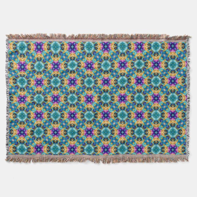 Aurora Blossom Tapestry  Throw Blanket (Front)