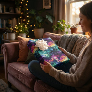 Aurora Borealis 3D Dreamscape: Ethereal Design Wrapping Paper Sheet