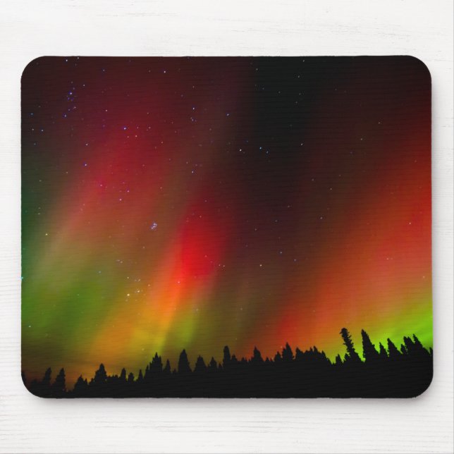 Aurora Borealis and trees Mouse Mat (Front)
