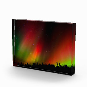 Aurora Borealis and trees Photo Block