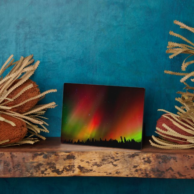 Aurora Borealis and trees Plaque (Side)