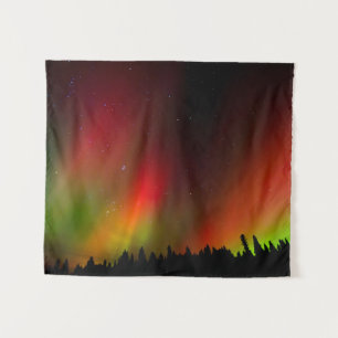 Aurora Borealis and trees Tapestry