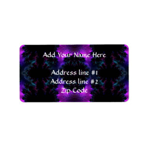 Aurora Borealis at Midnight Fractal Abstract Label