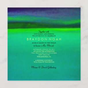 AURORA BOREALIS Bar Bat Mitzvah Invitation