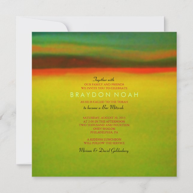 AURORA BOREALIS Bar Bat Mitzvah Invitation (Front)