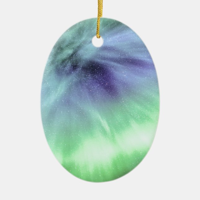Aurora Borealis Ceramic Tree Decoration (Front)