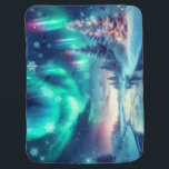 aurora borealis/Christmas/Winter Baby Blanket<br><div class="desc">hint of Christmas</div>