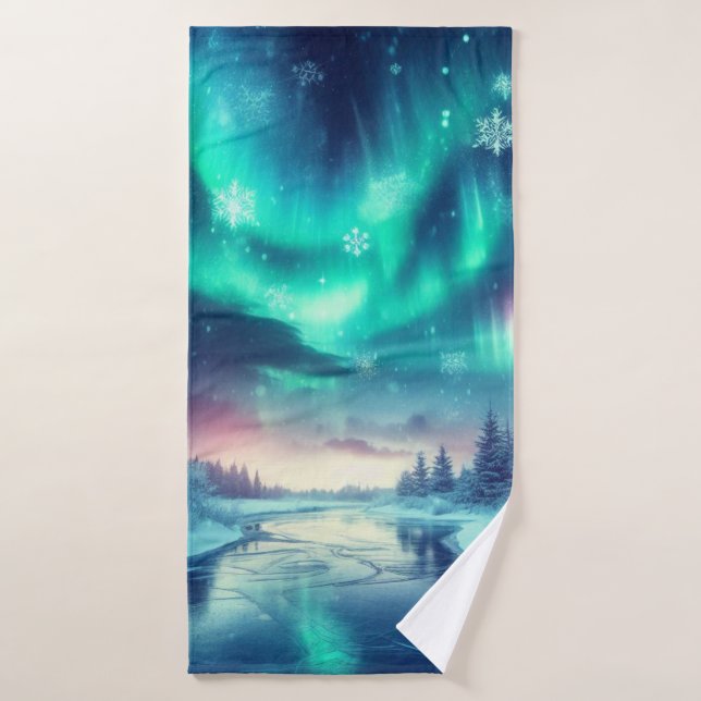 aurora borealis/Christmas/Winter Bath Towel (Bath Towel)