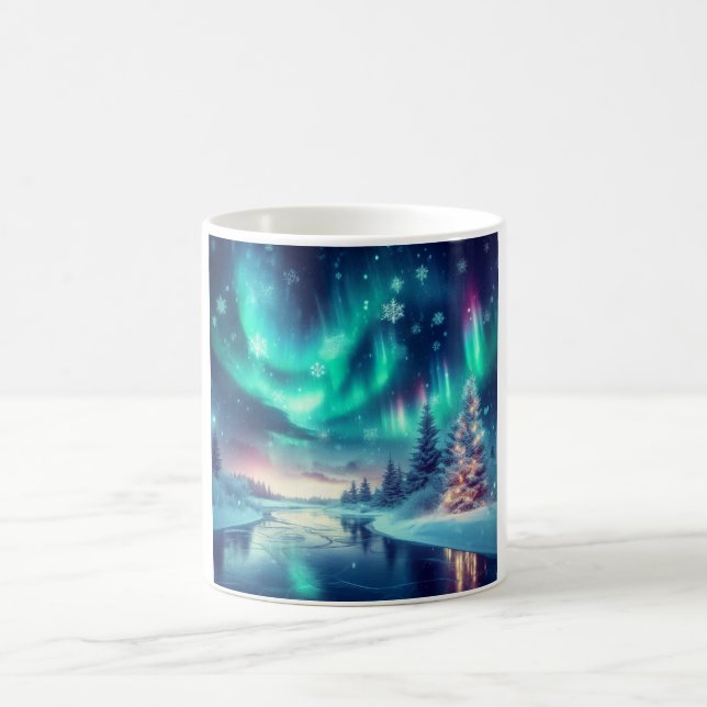 aurora borealis/Christmas/Winter Coffee Mug (Center)