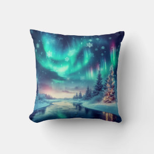 aurora borealis/Christmas/Winter Cushion