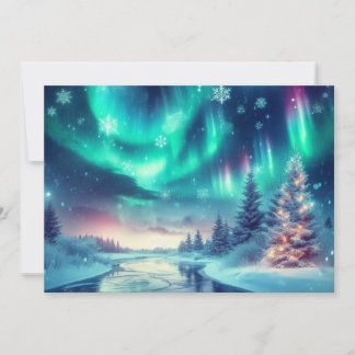 aurora borealis/Christmas/Winter Holiday Card