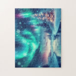 aurora borealis/Christmas/Winter Jigsaw Puzzle<br><div class="desc">hint of Christmas</div>