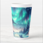 aurora borealis/Christmas/Winter Latte Mug<br><div class="desc">hint of Christmas</div>