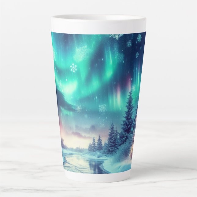 aurora borealis/Christmas/Winter Latte Mug (Front)