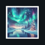aurora borealis/Christmas/Winter Napkin<br><div class="desc">hint of Christmas</div>