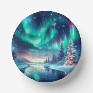 aurora borealis/Christmas/Winter Paper Plate