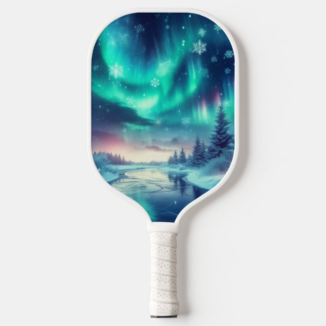 aurora borealis/Christmas/Winter Pickleball Paddle (Front)