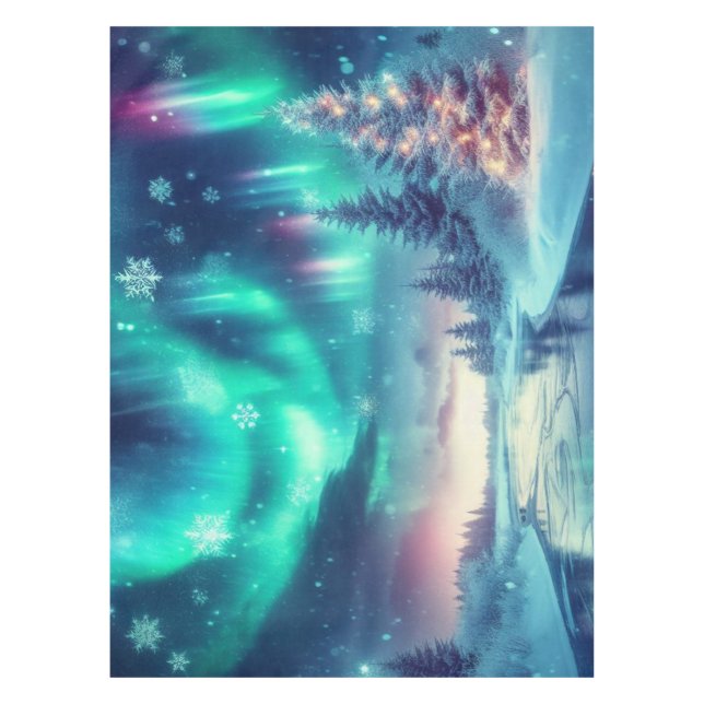 aurora borealis/Christmas/Winter Tablecloth (Front)