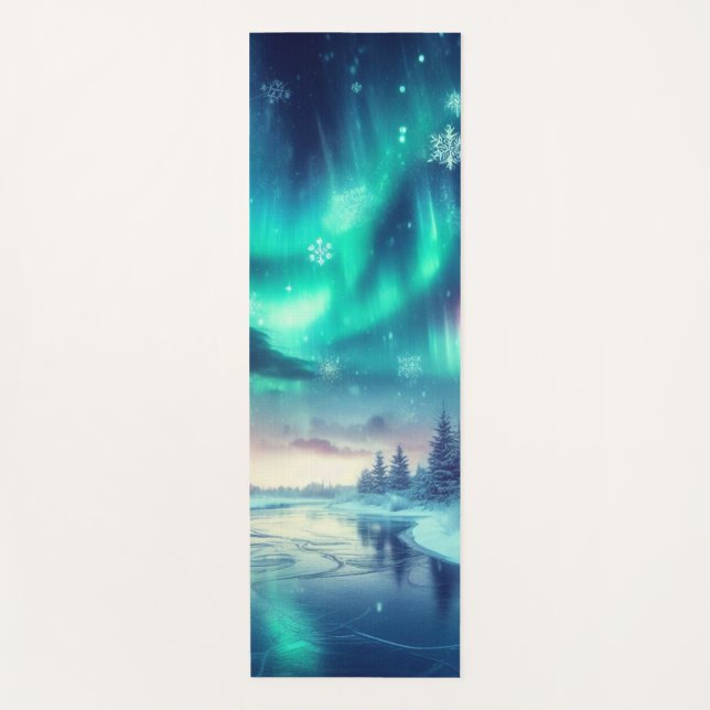 aurora borealis/Christmas/Winter Yoga Mat (Front)