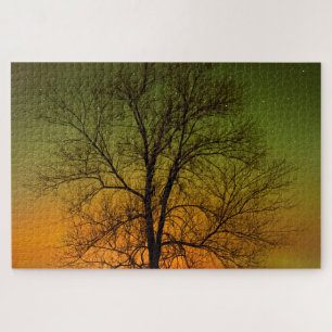 Aurora Borealis & Cottonwood Tree Jigsaw Puzzle