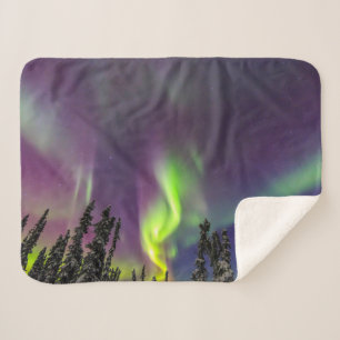 Aurora Borealis   Fairbanks, Alaska Sherpa Blanket
