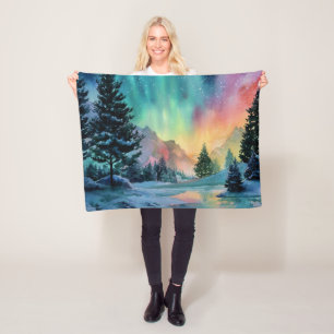 Aurora Borealis Fleece Blanket