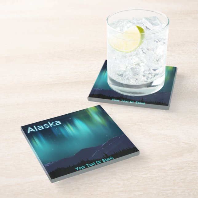 Aurora Borealis Glass Coaster (Angled)