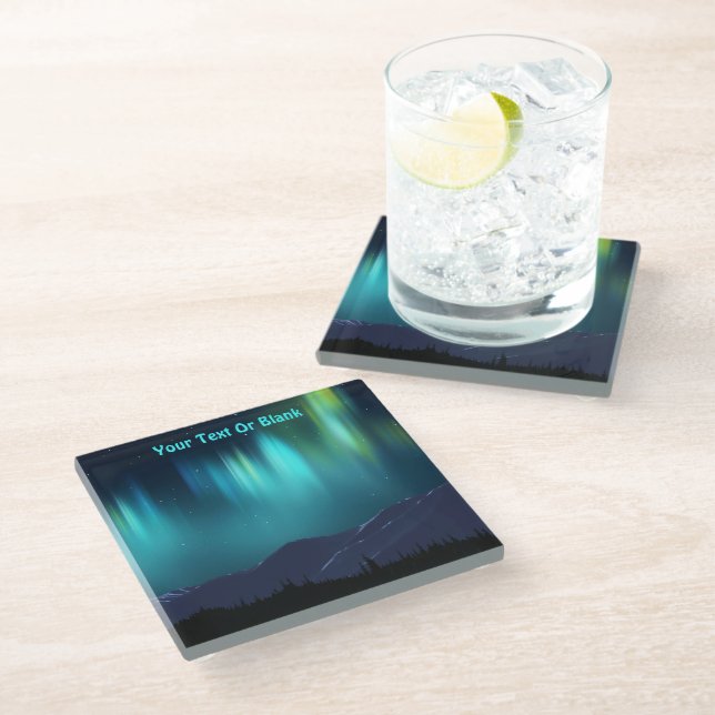 Aurora Borealis Glass Coaster (Angled)